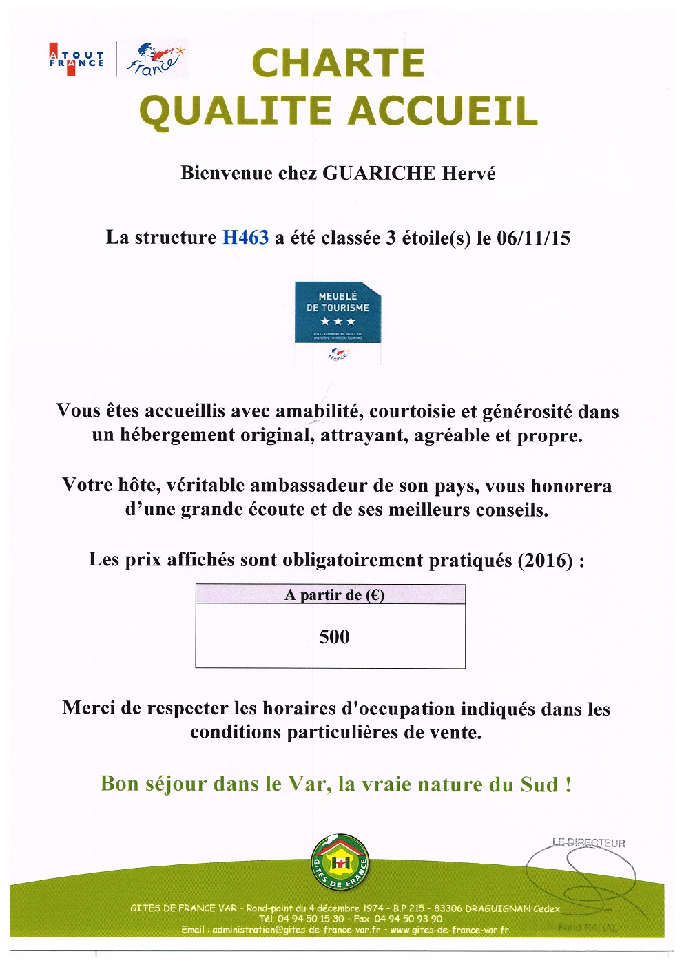 Charte Qualité Accueil